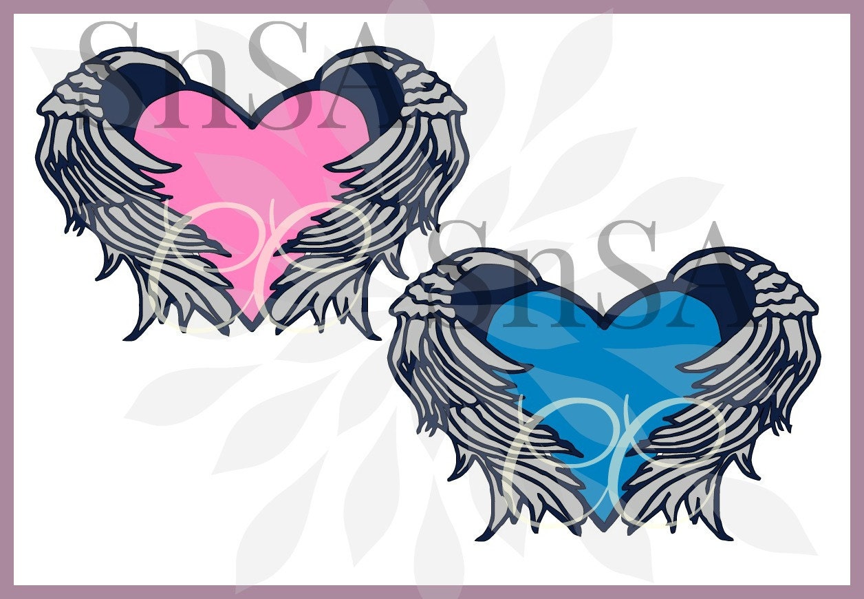 Download Wings SVG Angel Life Heart Heaven RIP Baby God Memory Heaven | Etsy