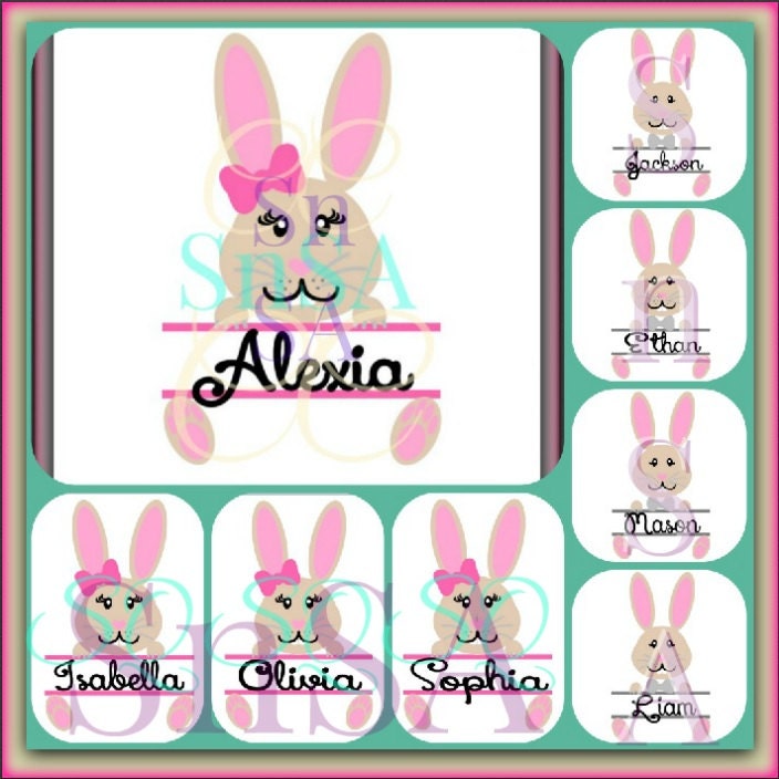 Download Easter Bunny SVG Split Monogram Custom Name Rabbit Girl ...