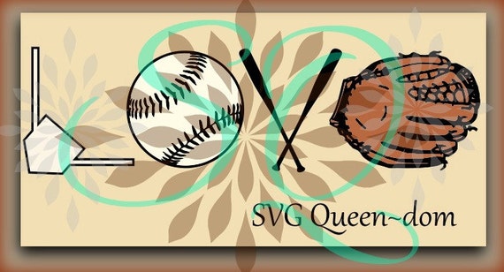 Baseball Svg Softball Svg Love Home Plate Word Glove Bat Etsy