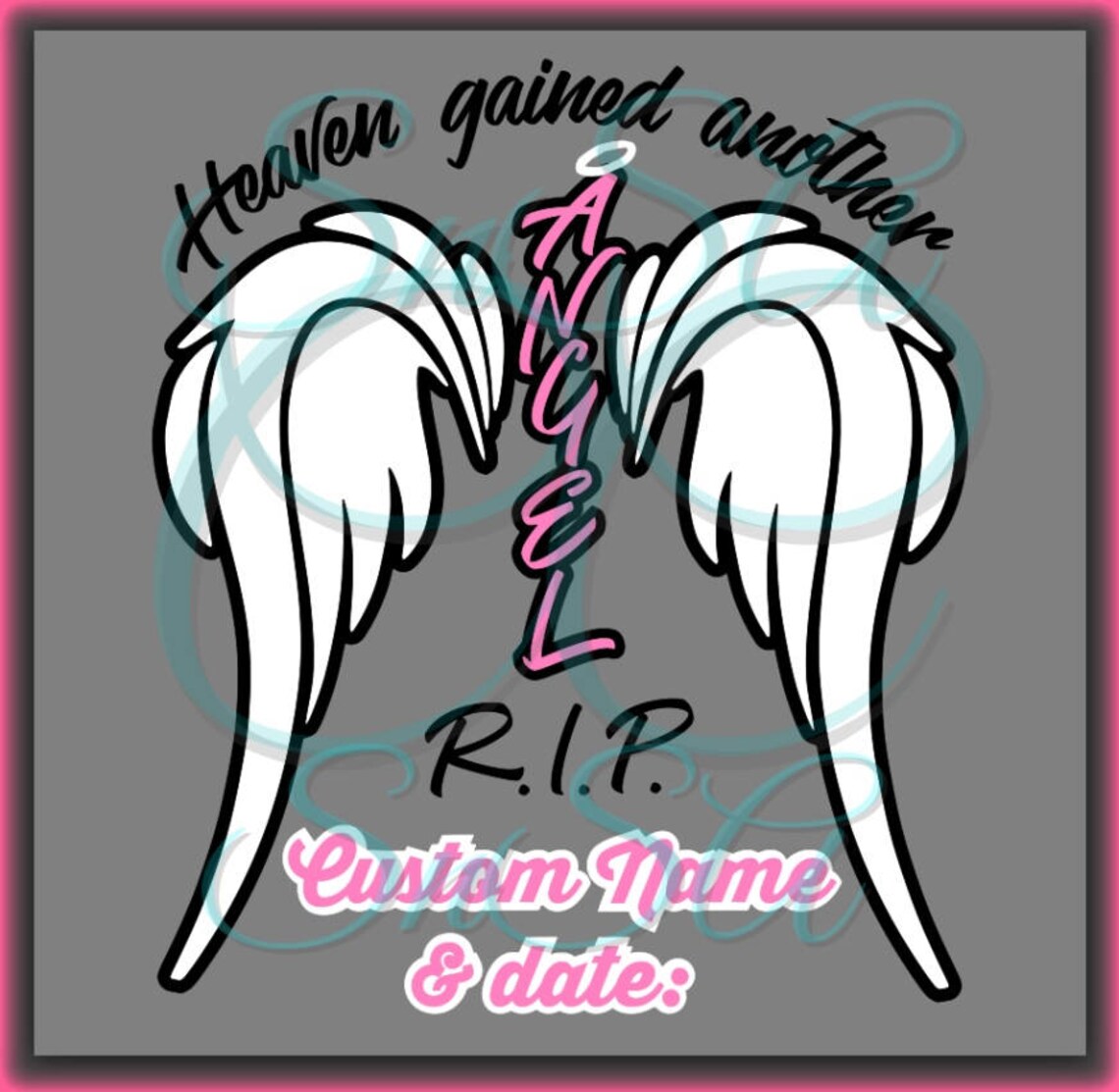 Wings SVG Angel RIP Life Jesus Heart Heaven Baby God Memory | Etsy