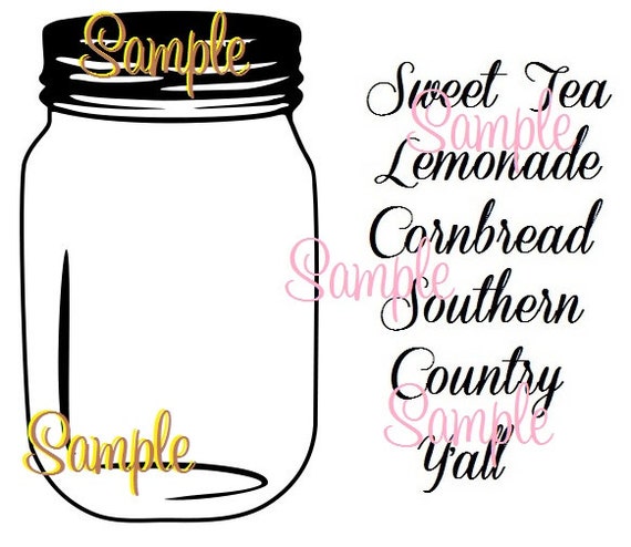 Download Mason Jar SVG Sweet Tea Fall Y'all Country Lemonade | Etsy
