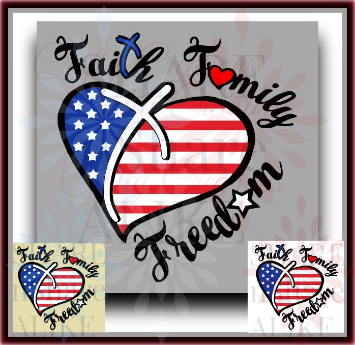 Download America SVG Flag Heart Faith Freedom Family July Land Free ...