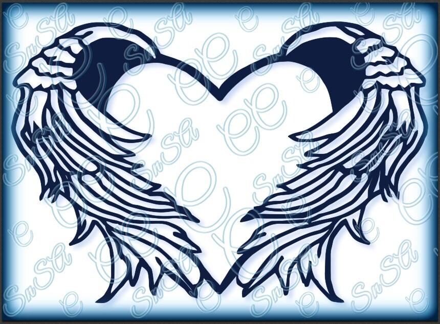 Download Wings SVG Ready Heart Angel RIP Life Mom Fall Dad Baby ...