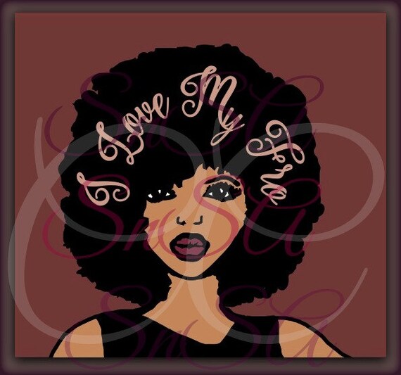 Download Afro SVG Diva Natural Curly Hair Woman Beautiful Face Makeup