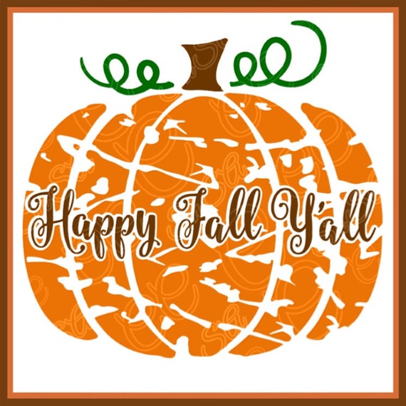 Distressed Pumpkin Svg Happy Fall Y All Thanksgiving Camo Etsy