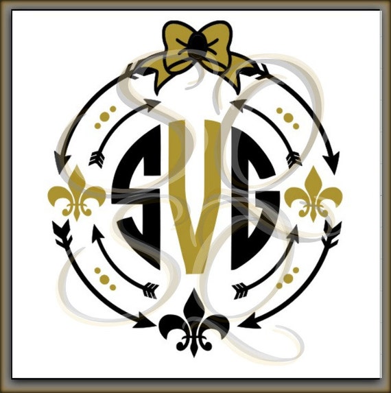 Download Fleur Des Lis SVG Saints Mardi Gras Monogram Circle Arrow | Etsy