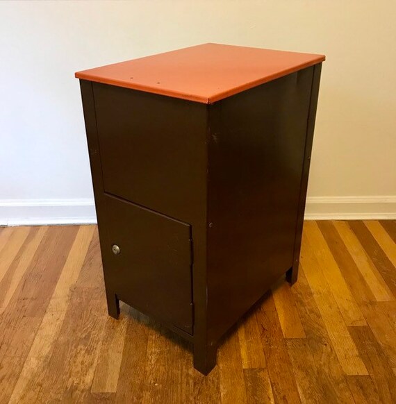 Vintage Industrial Side Table Nightstand File Cabinet Etsy