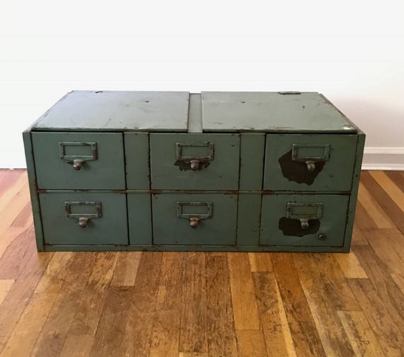 Vintage Large Metal File Cabinet Etsy