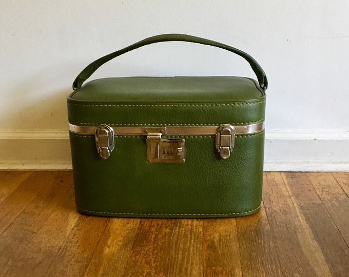 Vintage Green Train Case Etsy