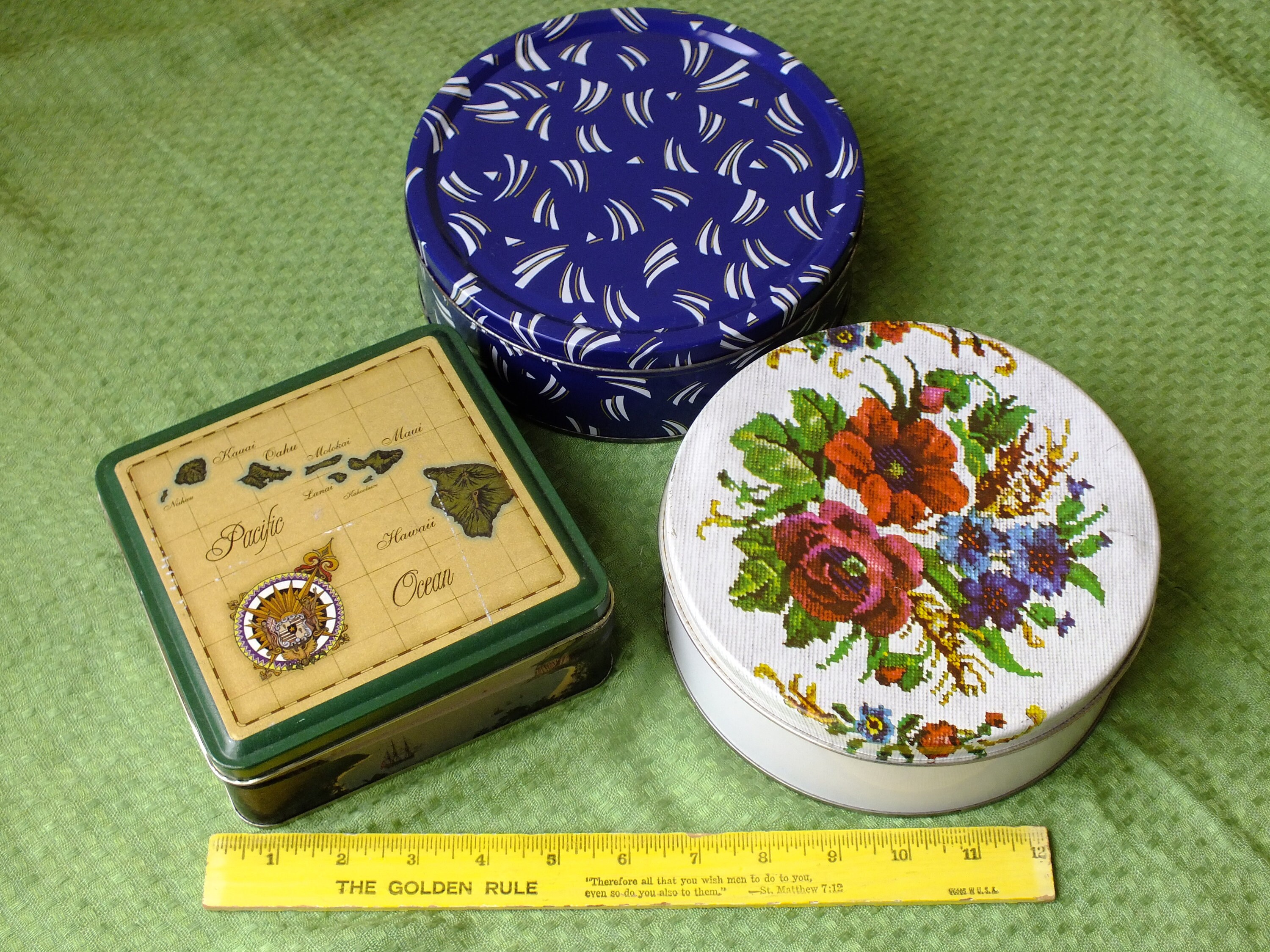 Set of 3 VINTAGE COOKIE TINS Metal Airtight Storage Etsy