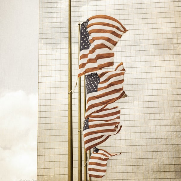 Philadelphia Photograph, American Flag, Old Glory, Stars and Stripes, Cira Centre, Amtrak Train Station, Independence Day, Red White Blue