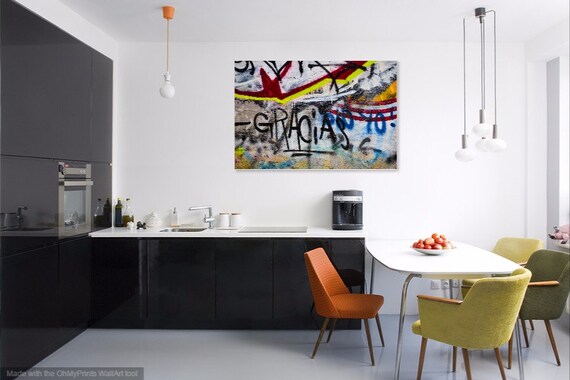 Philadelphia Photo, Street Life Art, Graffiti, Philadelphia, Colorful, Modern Wall Art, Office Art, Home Art, Red, White, Black, Yellow