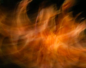Incandescence, Abstract Art, Photography, Orange Decor, Impressionistic Wall Art, Contemporary Decor, Office Art