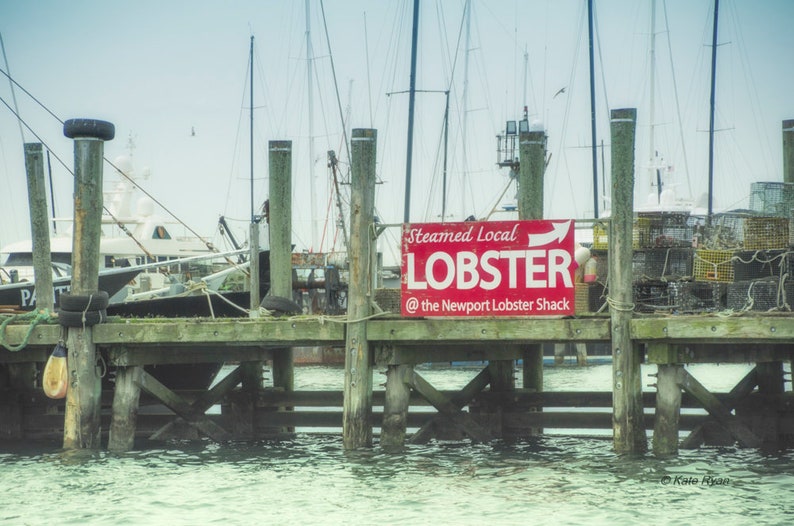 Newport Rhode Island Print Lobster Shack Sign Lobster Traps Etsy