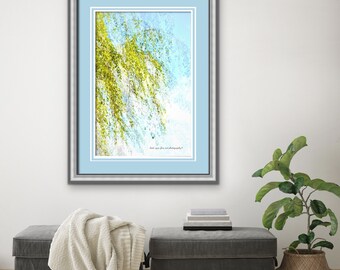 Spring Landscape Art, Abstract Fine Art Photo, Weeping Cherry Tree, Spring Nature Art, Modern Wall Art, Modern Decor, Office Art