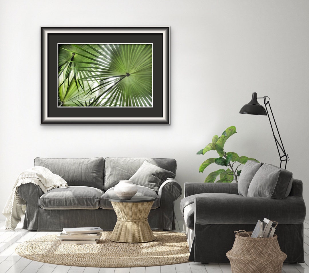Botanical Print, Green Palm Leaves, Tropical Decor, Green Design, Beach ...