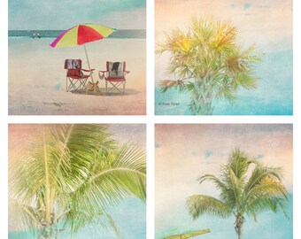 Coastal Wall Art, Turquoise Color Scheme, Fine Art Photo, Palm Trees Prints, Gallery Wall Art, Tropical Decor, Florida Coast