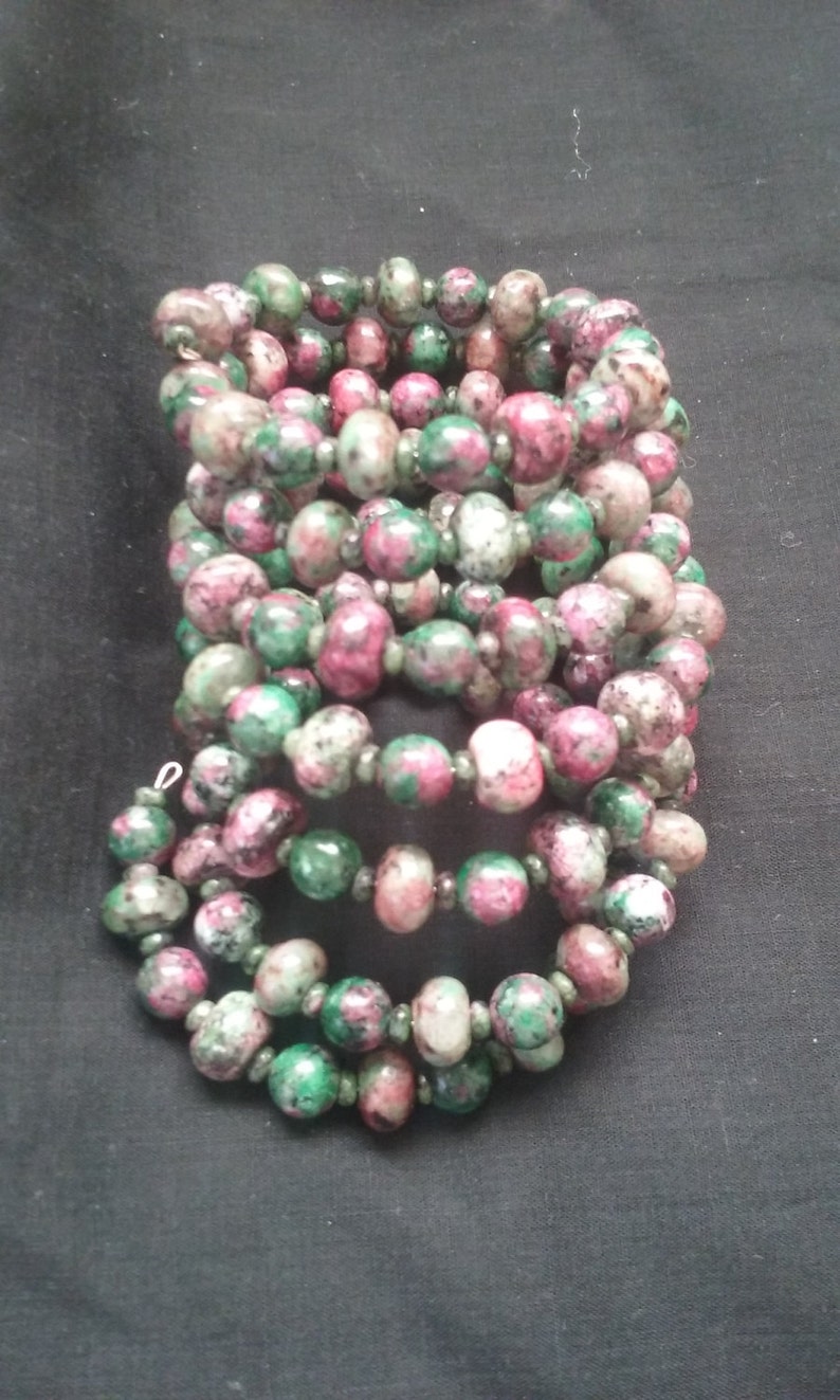 Fashion Jewelry Rondelle Morganite Bracelet Women/'s Wrap Bracelet Memory Wire Bracelet Zoisite Bracelet Natural Stone Beaded Bracelet
