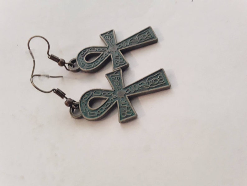 Orecchini Pendenti In Argento 925 Con Croce Ankh Egizia – 1 Paio, Fili A Gancio