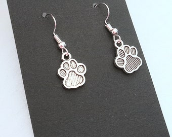 Paw Print Earrings, Pet Owner Gift