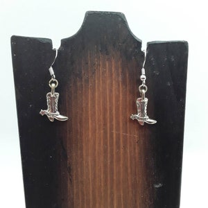 Cowgirl Boot Earrings, Cowgirl Boot Jewelry, Nickel Free Earrings, Womens Western Style Jewelry, Cowgirl Jewelry, Silver Plated