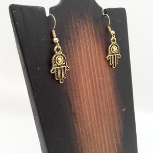 Hamsa Hand Earrings, Nickel Free Jewelry, Gold Plated Earrings, Hamsa Hand Jewelry, Religious Symbol Earrings