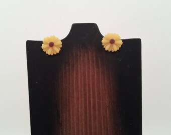 Sunflower Stud Post Earrings, Nickel Free, Sunflower Jewelry, Polymer Clay Sunflowers, Sunflower Earrings, Stud Post Earrings