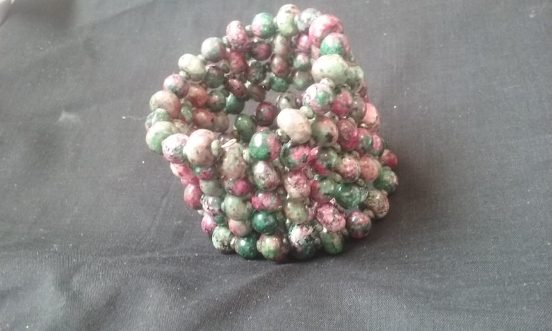 Fashion Jewelry Rondelle Morganite Bracelet Women/'s Wrap Bracelet Memory Wire Bracelet Zoisite Bracelet Natural Stone Beaded Bracelet