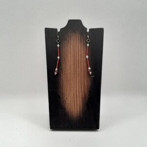 Long Dangling Red Bead Earrings, Red Earrings, Ready to Ship, Beaded Earrings, Red Dangle Earrings, High Fashion Red Beaded Jewelry