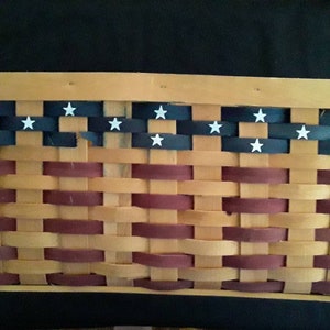Patriotic Painted July 4th Wicker Basket