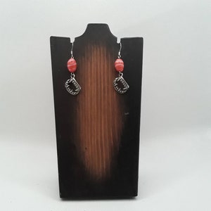 Rode kraal oorbellen vampiertanden, vampiersieraden, Halloween-oorbellen, nikkelvrij, spookachtige sieraden, verzilverde oorbellen, vampieroorbellen
