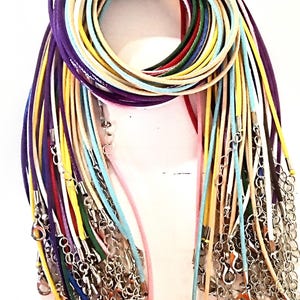 Waxed Cotton Necklace Blank: Faux Leather Style, Lobster Claw Closure