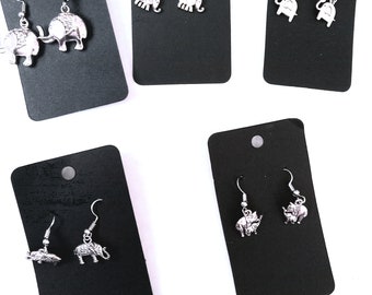 Elephant Shaped Pierced Earring Set, 5 Pairs of Earrings