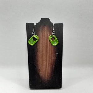 Green Soda Tab Earrings, Green Soda Pop Tabs, Ready to Ship, Soda Pop Tabs, Soda Pop Tab Jewelry