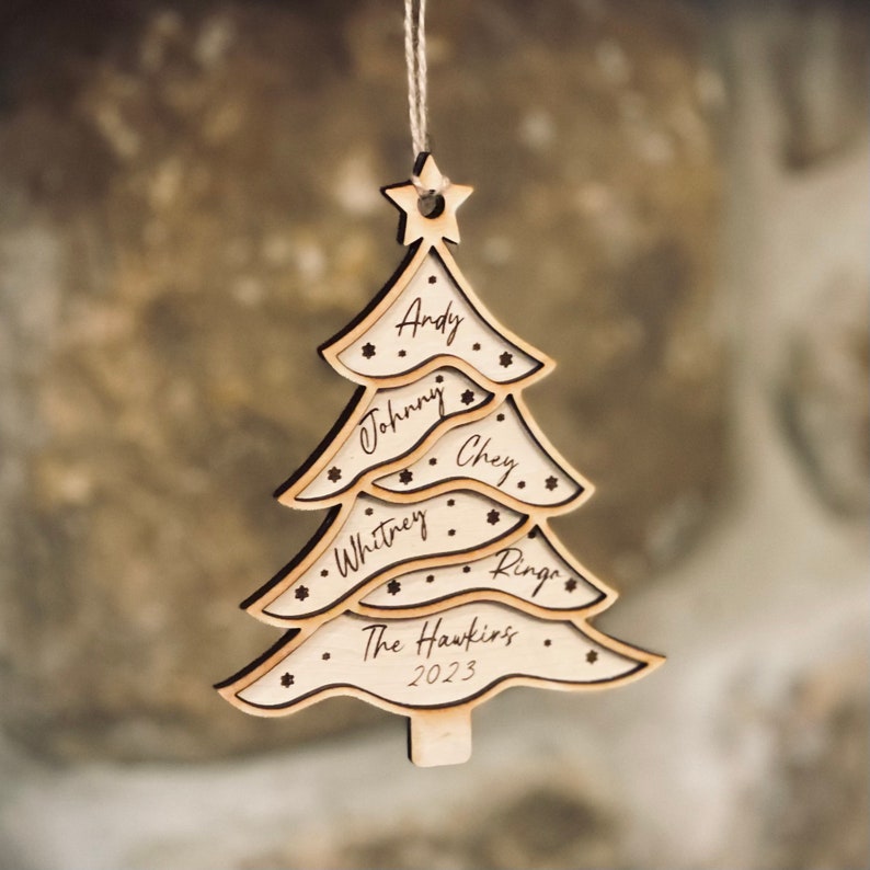 Personalized Tree Ornament Family Christmas Tree Etsy