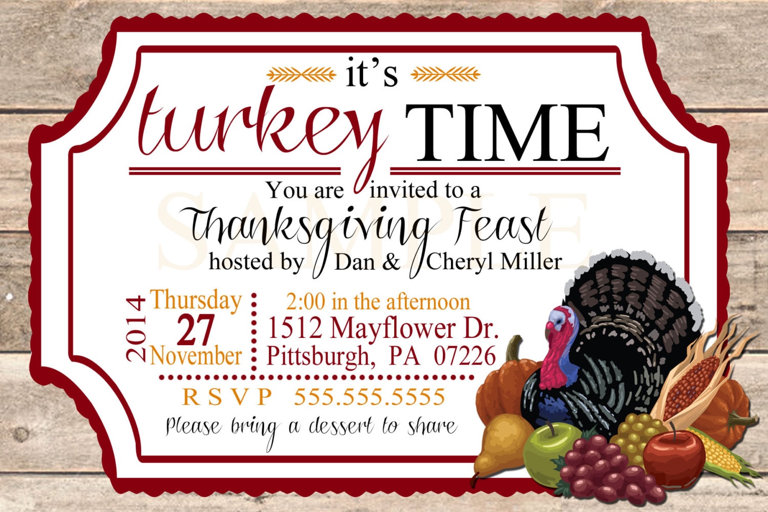 Printable Thanksgiving Invitation Etsy