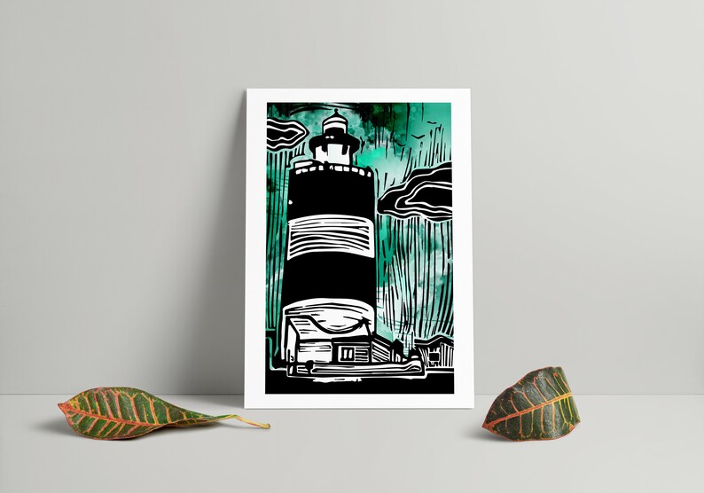 Hook Head Lighthouse Digital Linocut image 3