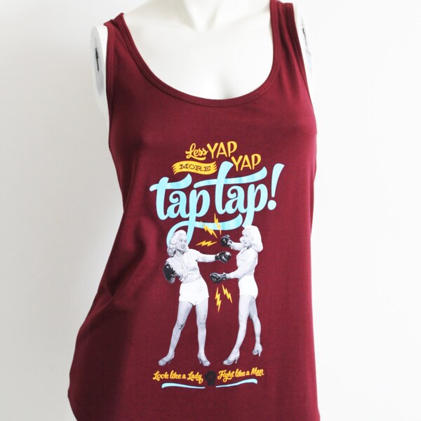 Less Yap Yap, More Tap Tap! workout tank S-M