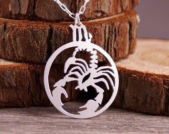 Scorpio - Hand Cut .925 Sterling Silver Pendant, Necklace, Scorpion Jewelry, Zodiac