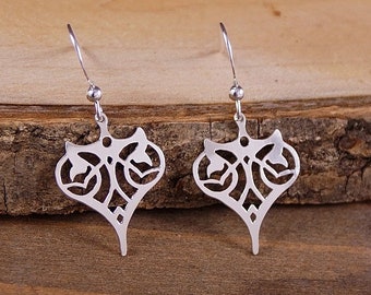 Wicked Hearts - Hand Cut Sterling Silver Earrings