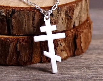 Orthodox Cross - Handcut 925 Sterling Silver Pendant, Necklace