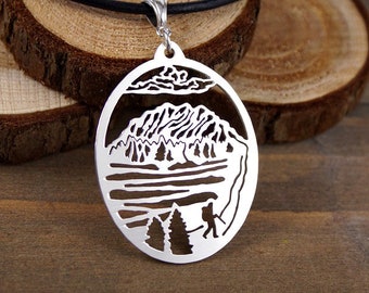 The Adventurer - Hand Cut Sterling Silver Pendant, Necklace, Unisex, Mens