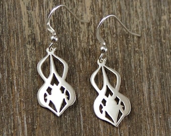 Budding Flower Earrings - Hand Cut 925 Sterling Silver