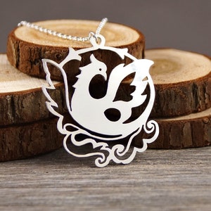 Phoenix Necklace - Hand Cut 925 Sterling Silver Pendant, Rebirth