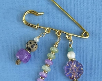 Perlen Brosche Anstecknadel, Rucksack Anstecknadel, süße Anstecknadel für Jacke, Anstecknadel Sicherheitsnadel für Geldbörse, Taschennadel, lustige Brosche