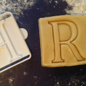Custom Square Block Single Letter Monogram Cookie Cutter personalized initials birthday gift