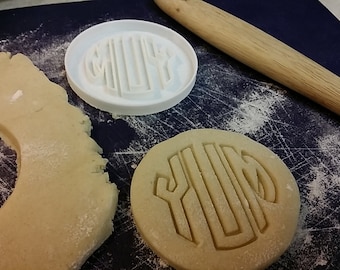 Custom Monogram Circle Cookie Cutter personalized initials birthday gift wedding