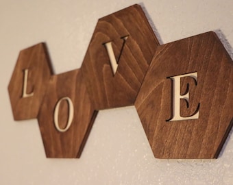 Hexagonal Letters Wall Decoration(Like Scrabble Letters, just better!)