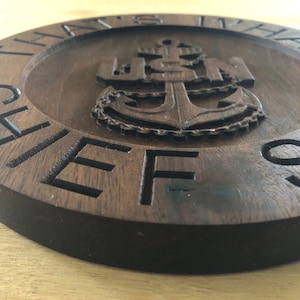 Custom US Navy Chief Plaque: Engraved Retirement Gift