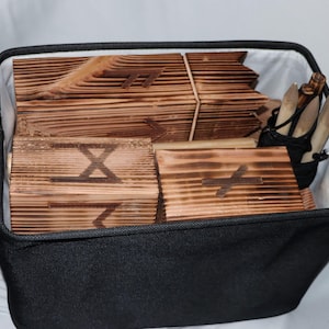 4th of July Sale! Premium Viking Rune Kubb Set – Laser Engraved, Handcrafted Yard Game with Carrying Case & Rune Guide
